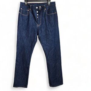 Levi's 501 Premium Big E Jeans Women's‎ W32 L30 (28") Dark Blue Button Fly